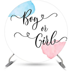 Lofaris Round Boy Or Girl White Backdrop For Gender Reveal