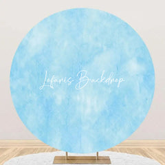 Lofaris Round Bright Blue Abstract Texture Birthday Backdrop