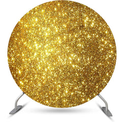 Lofaris Round Bright Golden Yellow Glitter Birthday Backdrop