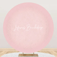 Lofaris Round Bright Pink Solid Color Birthday Backdrop