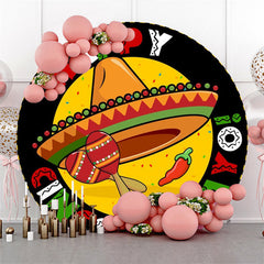 Lofaris Round Cinco Mayo Backdrop For Mexican Fiesta Party