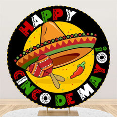 Lofaris Round Cinco Mayo Backdrop For Mexican Fiesta Party