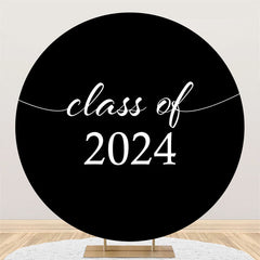 Lofaris Round Class Of 2024 Black White Graduation Backdrop