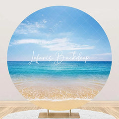 Lofaris Round Coastal Sandy Beach Blue Sky Summer Backdrop