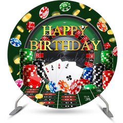 Lofaris Round Currency Gaming Table Casino Birthday Backdrop