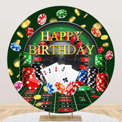 Lofaris Round Currency Gaming Table Casino Birthday Backdrop