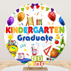 Lofaris Round Cute Stationery Kindergarten Graduate Backdrop