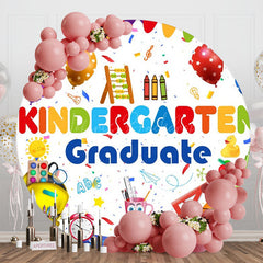 Lofaris Round Cute Stationery Kindergarten Graduate Backdrop