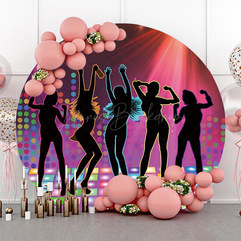 Lofaris Round Dancing People Disco Stage Backdrop For Party