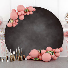 Lofaris Round Dark Gray Abstract Gradient Birthday Backdrop