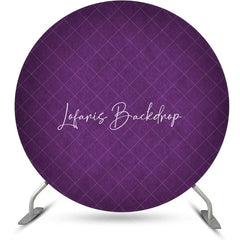 Lofaris Round Dark Purple Solid Color Texture Birthday Backdrop