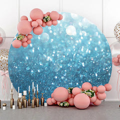 Lofaris Round Dreamlike Blue Sparkling Bokeh Birthday Backdrop