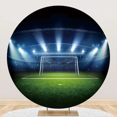 Lofaris Round Football Stadium Light Night Birthday Bakcdrop