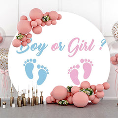 Lofaris Round Footprint Boy Or Girl Gender Reveal Backdrop