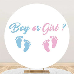 Lofaris Round Footprint Boy Or Girl Gender Reveal Backdrop