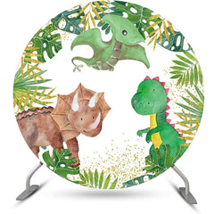 Lofaris Round Forest Monstera Dinosaurs Backdrop For Party