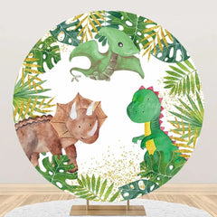 Lofaris Round Forest Monstera Dinosaurs Backdrop For Party