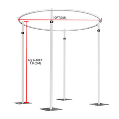 Lofaris Round Frame Adjustable Pipe Drape Backdrop Stand for Event