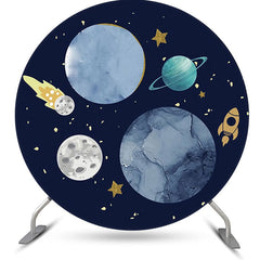 Lofaris Round Galaxy Planet Meteorite Moon Birthday Backdrop