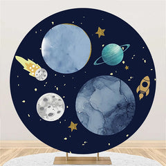 Lofaris Round Galaxy Planet Meteorite Moon Birthday Backdrop