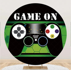 Lofaris Round Game On Cool Gamepad Green Black Backdrop