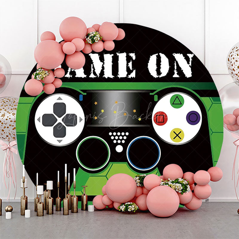 Lofaris Round Game On Cool Gamepad Green Black Backdrop