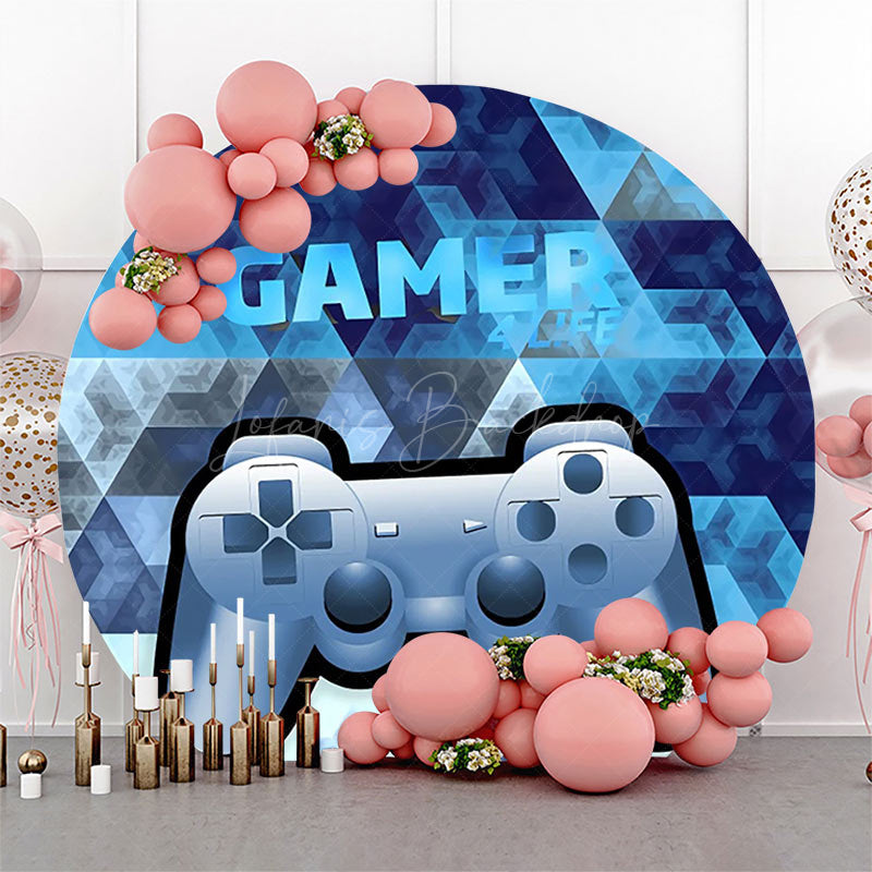 Lofaris Round Gamer 4 Life Gamepad Bokeh Party Backdrop