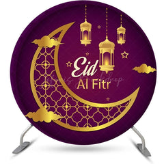 Lofaris Round Gold Moon Lamp Purple Eid Al Fitr Backdrop