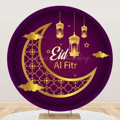 Lofaris Round Gold Moon Lamp Purple Eid Al Fitr Backdrop