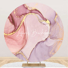 Lofaris Round Gold Pink Abstract Marble Texture Backdrop