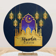 Lofaris Round Golden Castle Muslim Eid Al Fitr Backdrop