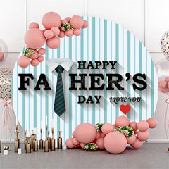 Lofaris Round Green White Stripe Happy Fathers Day Backdrop