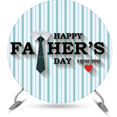 Lofaris Round Green White Stripe Happy Fathers Day Backdrop