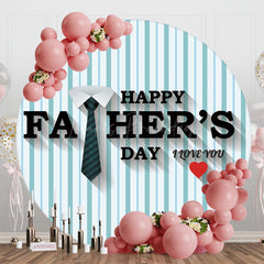 Lofaris Round Green White Stripe Happy Fathers Day Backdrop