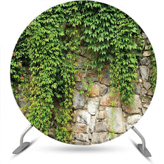 Lofaris Round Greenery Natural Stone Wall Spring Backdrop