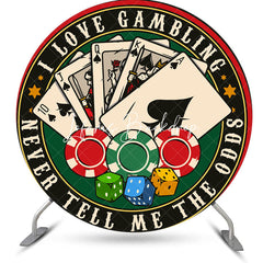 Lofaris Round I Love Gambling Poker Dice Casino Backdrop