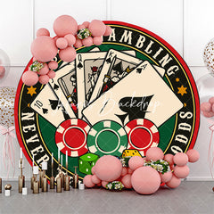 Lofaris Round I Love Gambling Poker Dice Casino Backdrop