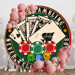 Lofaris Round I Love Gambling Poker Dice Casino Backdrop