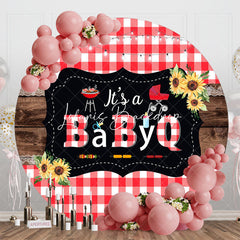 Lofaris Round Its A Babyq Picnic Plaid Baby Shower Backdrop