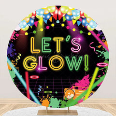 Lofaris Round Lets Glow Black Disco Backdrop For Dance Party