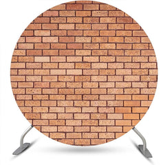 Lofaris Round Light Red Retro Brick Wall Backdrop For Party