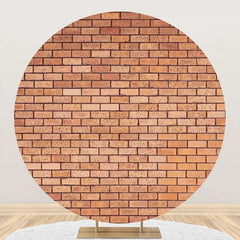 Lofaris Round Light Red Retro Brick Wall Backdrop For Party