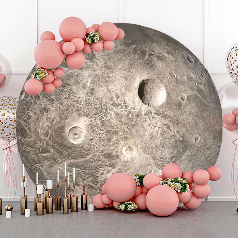 Lofaris Round Lunar Surface Craters Pattern Birthday Backdrop