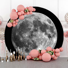 Lofaris Round Moon Surface Top View Space Birthday Backdrop