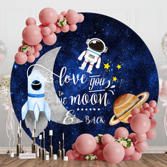 Lofaris Round Night Sky Astronaut Galaxy Birthday Backdrop