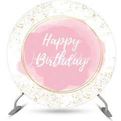 Lofaris Round Pink Abstract Marble Texture Birthday Backdrop