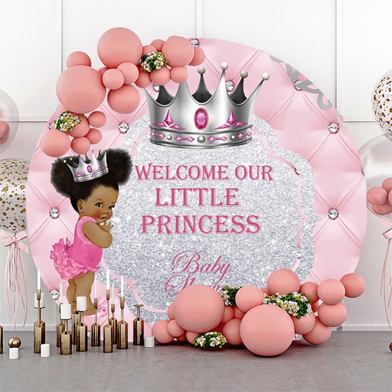 Lofaris Round Pink Little Princess Backdrop For Baby Shower