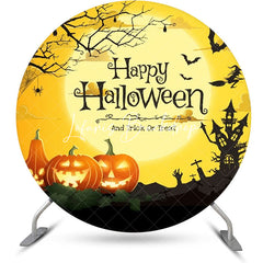 Lofaris Round Pumpkin Trunk Moon Night Halloween Backdrop