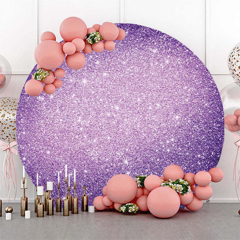 Lofaris Round Purple Sparkling Birthday Backdrop For Girl