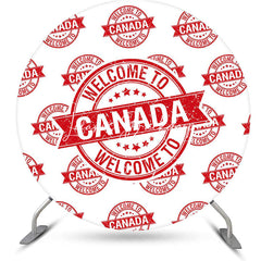 Lofaris Round Red White Vintage Welcome To Canada Backdrop